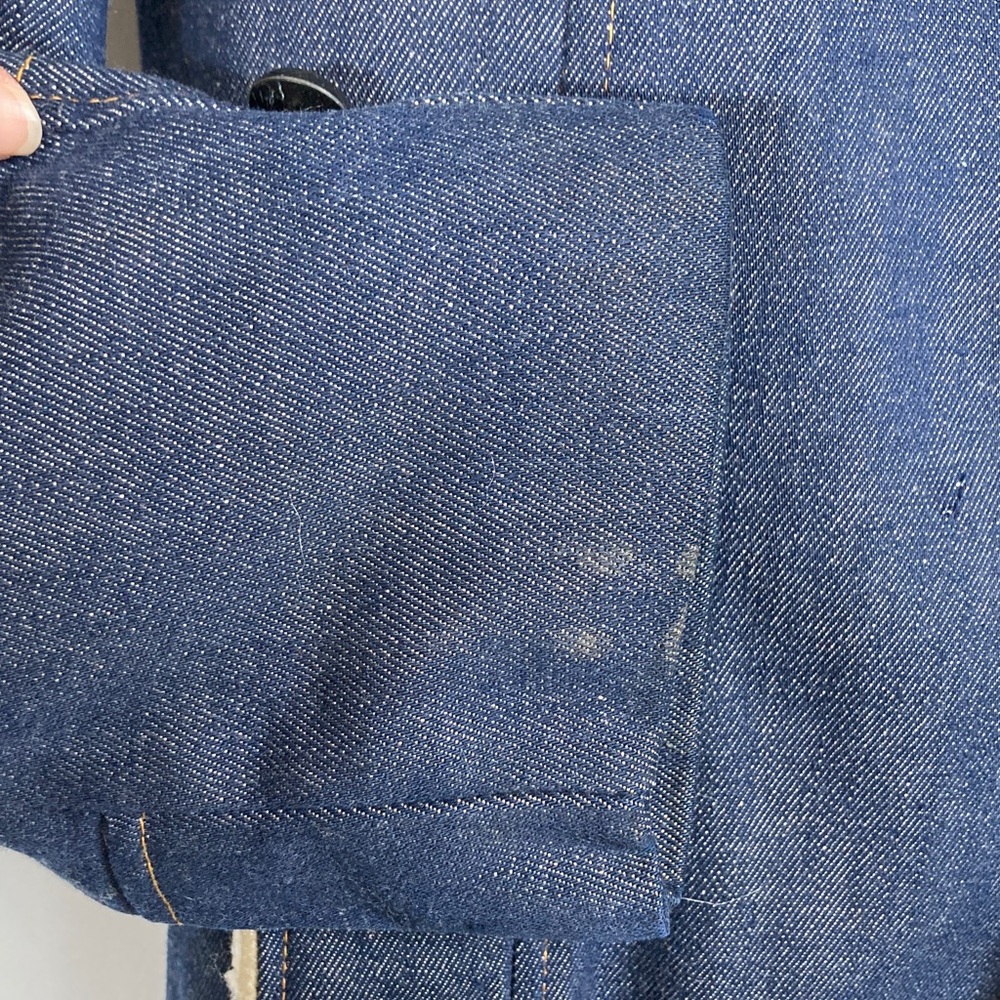 Raritan Sportswear 70s Denim Chore Coat Sherpa (faux shearling) Lining Sz 36 - Picture 7 of 12